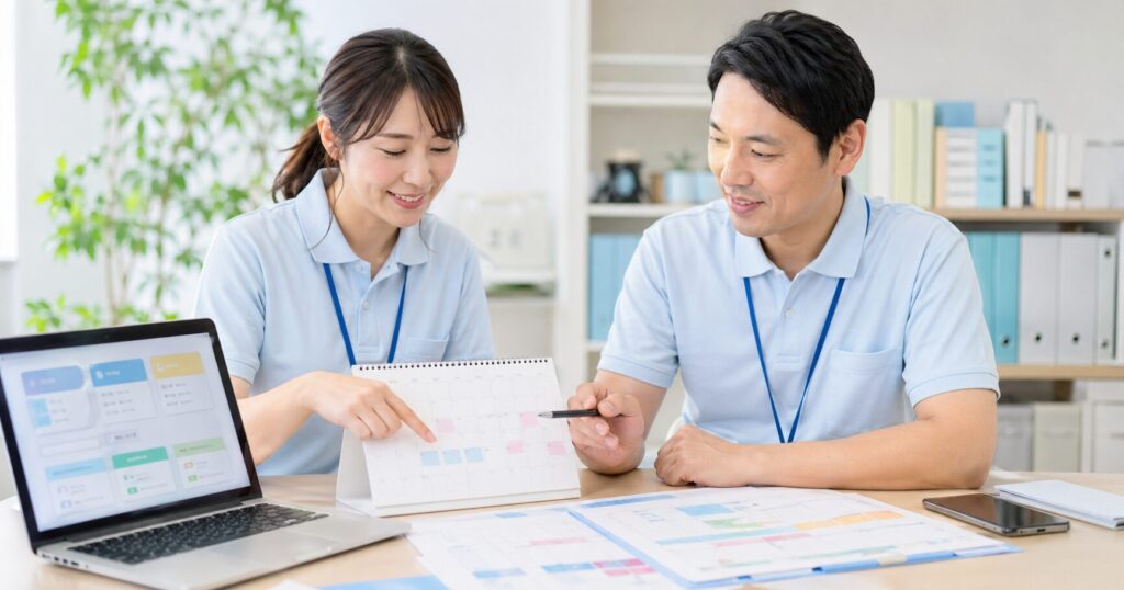 ケアマネジャーの求人が増える時期を確認するイメージ