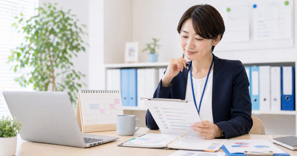 ケアマネジャーが転職タイミングを見極めて行動するイメージ